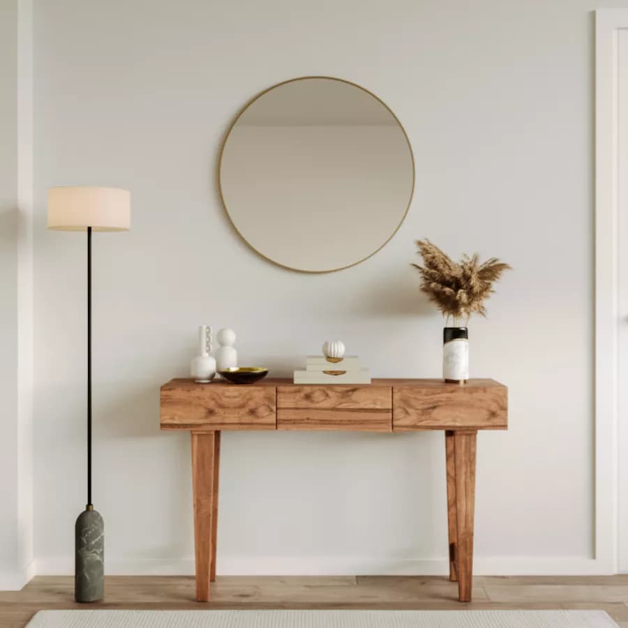 Consolle 120x75h cm in legno di acacia con 3 cassetti - Freia Acacia