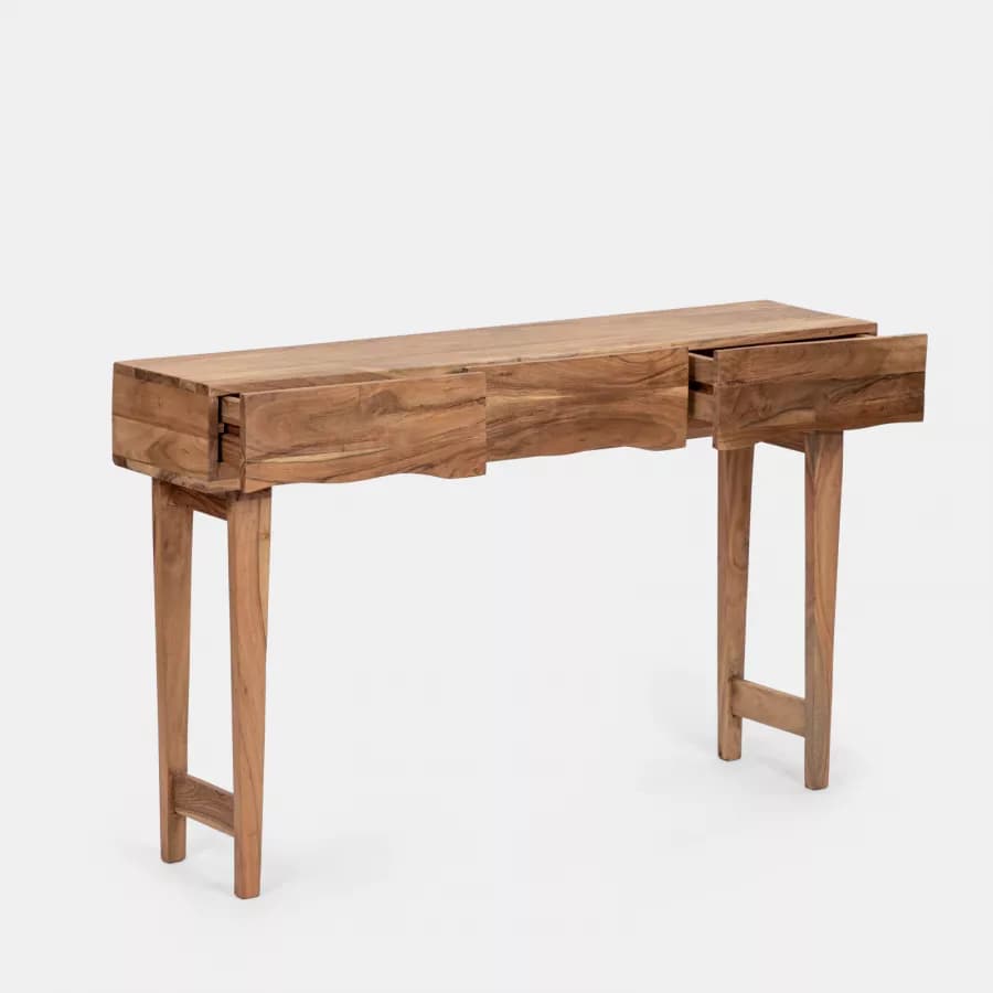 Consolle 120x75h cm in legno di acacia con 3 cassetti - Freia Acacia