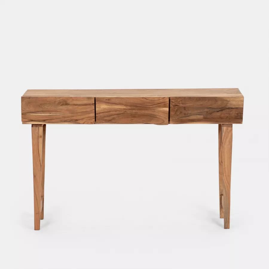 Consolle 120x75h cm in legno di acacia con 3 cassetti - Freia Acacia