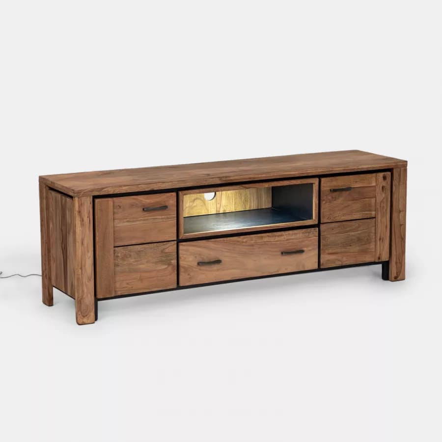 Mobile porta tv 175 cm in legno di acacia - Freia Acacia