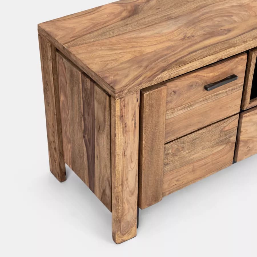 Mobile porta tv 175 cm in legno di acacia - Freia Acacia