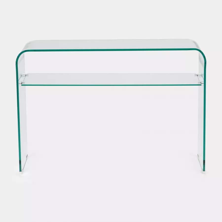 Consolle 110x35 cm in vetro con ripiano - City