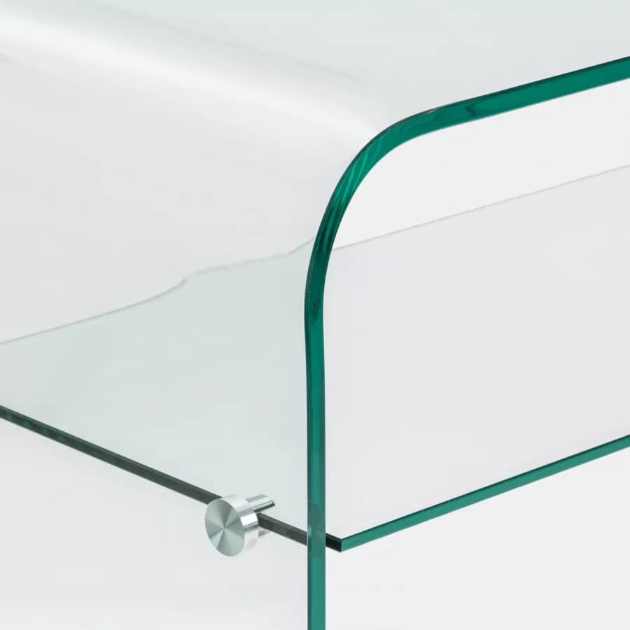 Consolle 110x35 cm in vetro con ripiano - City