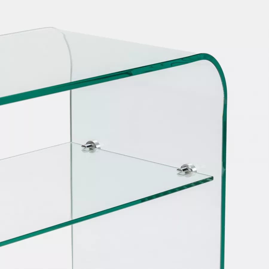 Consolle 110x35 cm in vetro con ripiano - City