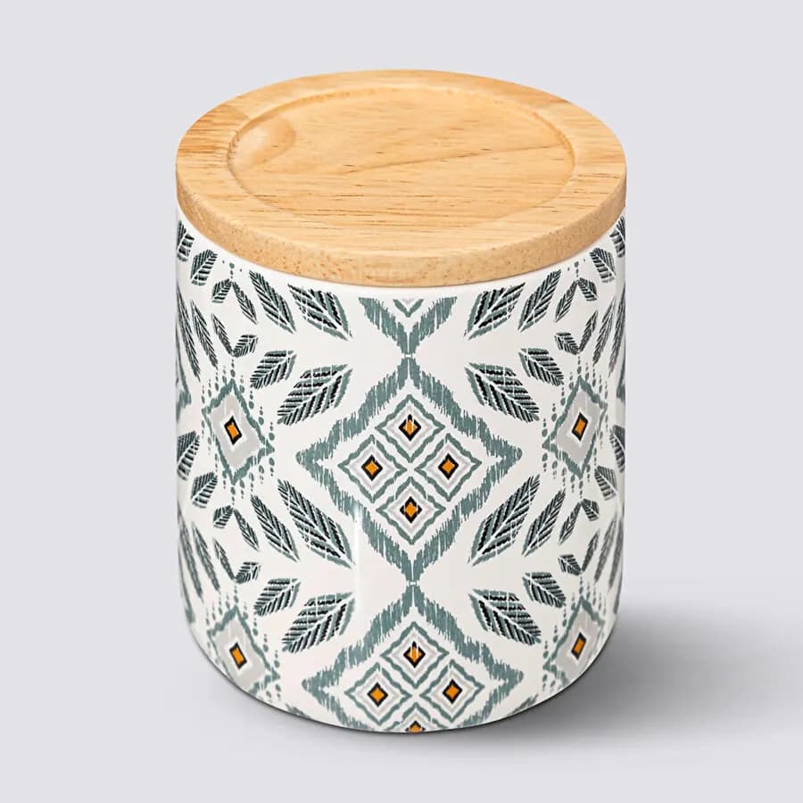 Contenitore da appoggio in ceramica bianco e celeste - Carol
