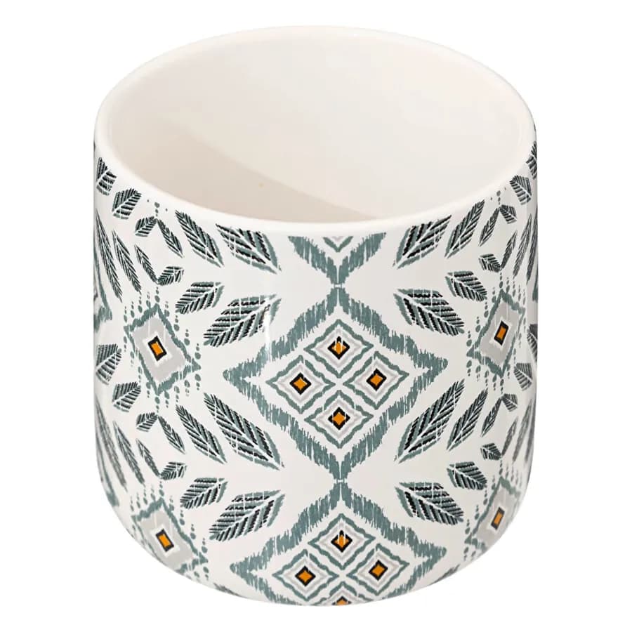 Contenitore da appoggio in ceramica bianco e celeste - Carol
