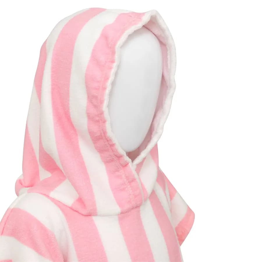 Coperta con cappuccio 55x70h cm in velluto rosa e bianco - Timothy Kids