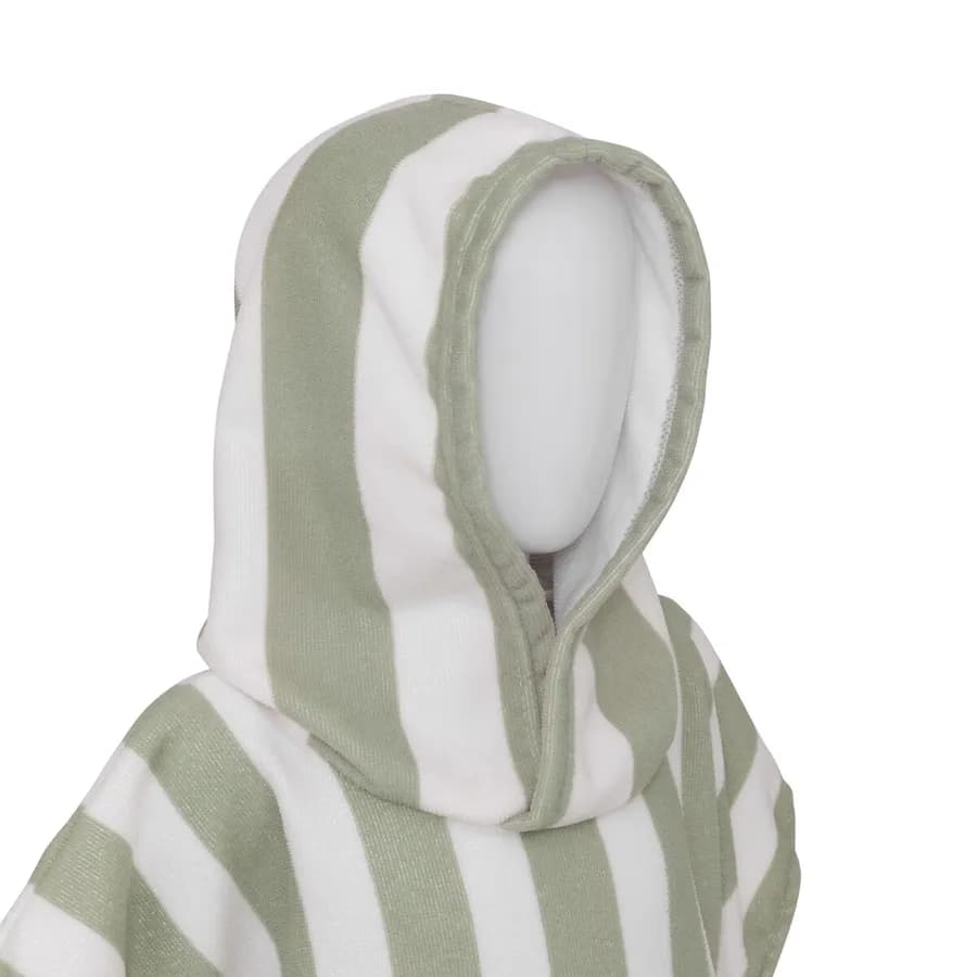 Coperta con cappuccio 55x70h cm in velluto verde e bianco - Timothy Kids