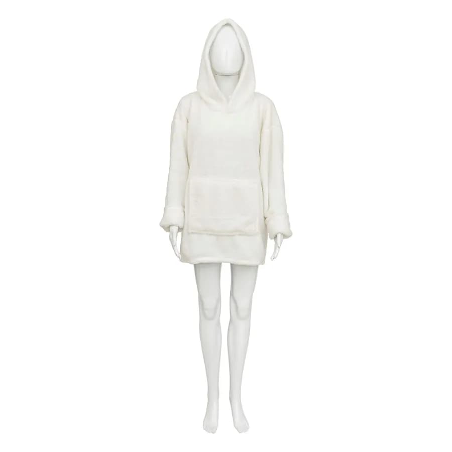Coperta con cappuccio 70x106h cm in velluto bianco