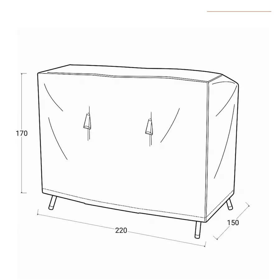 Copertura protettiva per dondolo in poliestere idrorepellente antracite 220x150x170h cm con coulisse regolabile - Wakanda