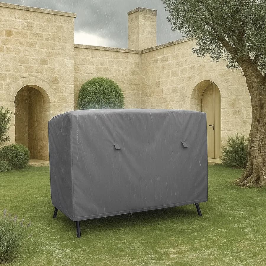 Copertura protettiva per dondolo in poliestere idrorepellente antracite 220x150x170h cm con coulisse regolabile - Wakanda