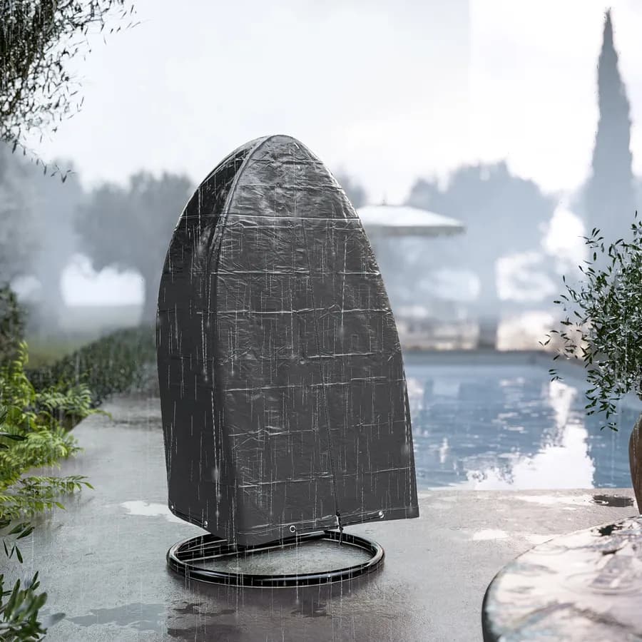 Copertura protettiva per poltrona sospesa rotonda 110 cm in poliestere idrorepellente antracite - Wakanda
