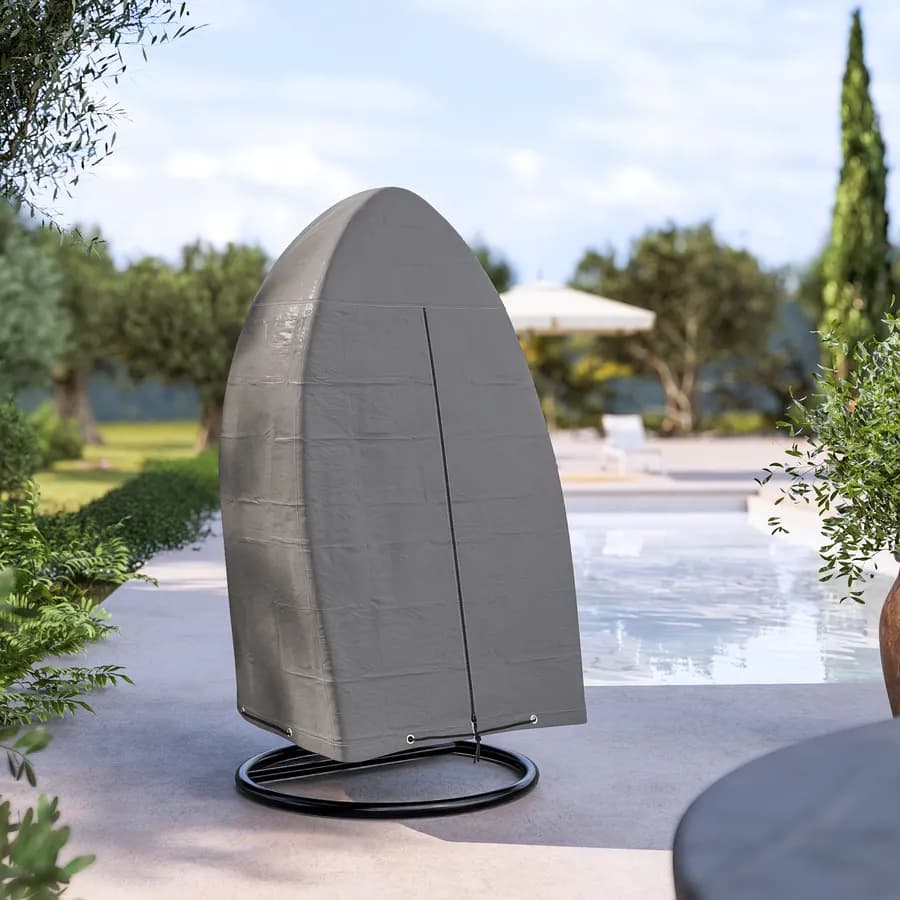 Copertura protettiva per poltrona sospesa rotonda 110 cm in poliestere idrorepellente antracite - Wakanda