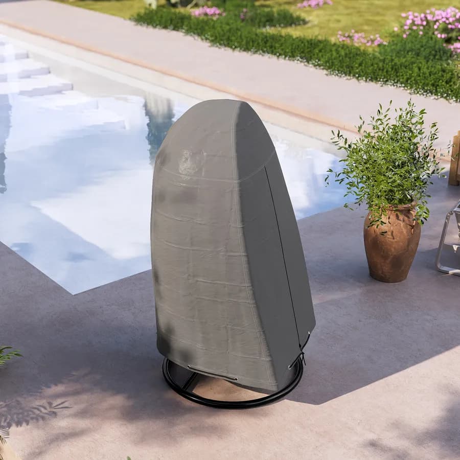 Copertura protettiva per poltrona sospesa rotonda 110 cm in poliestere idrorepellente antracite - Wakanda