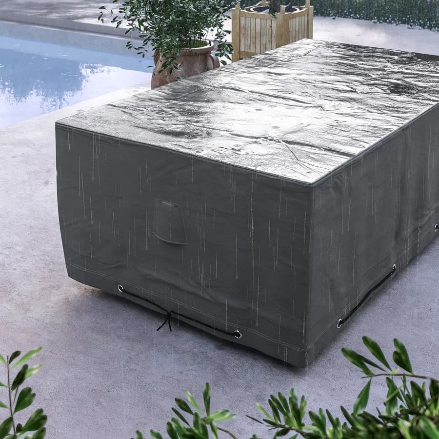 Copertura protettiva per tavolo 227x126 cm in poliestere idrorepellente antracite - Wakanda