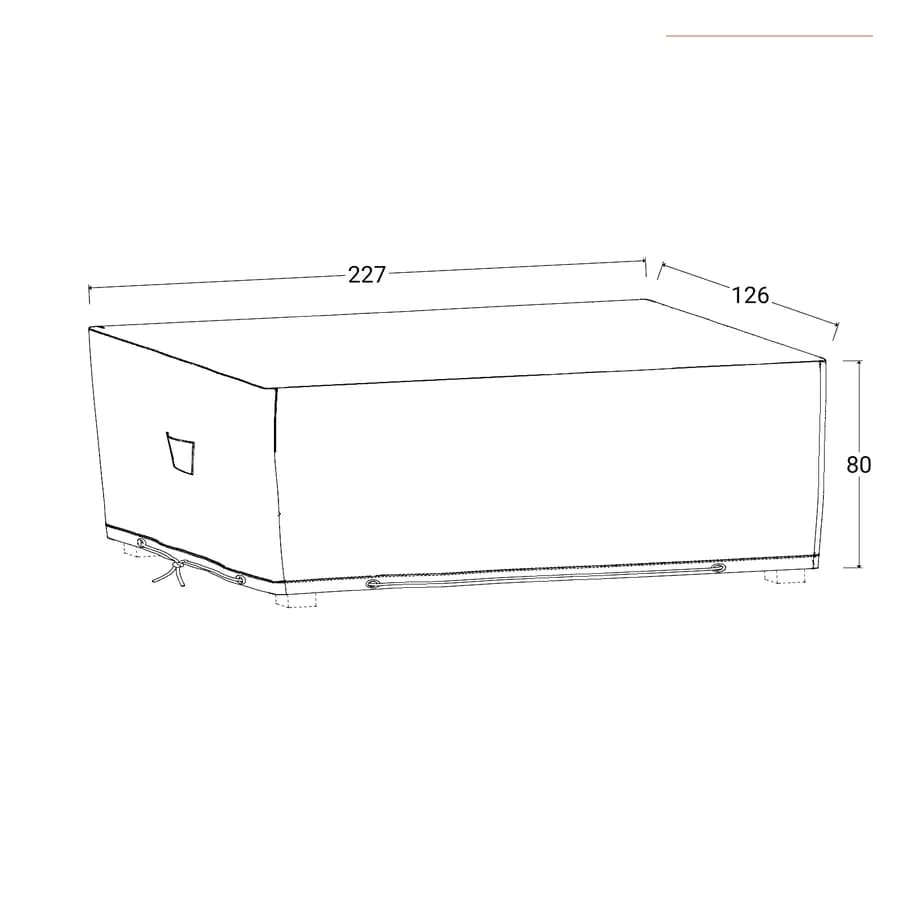 Copertura protettiva per tavolo 227x126 cm in poliestere idrorepellente antracite - Wakanda