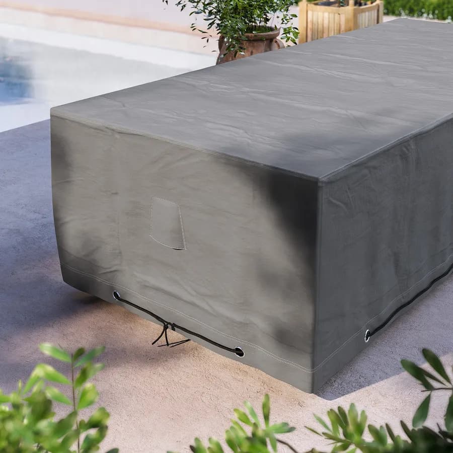 Copertura protettiva per tavolo 300x125 cm in poliestere idrorepellente antracite - Wakanda