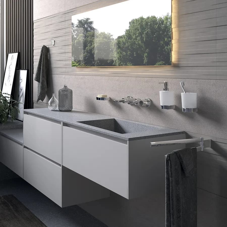 Set 2 appendini a muro in ottone e cromall cromo - Kent di Gedy