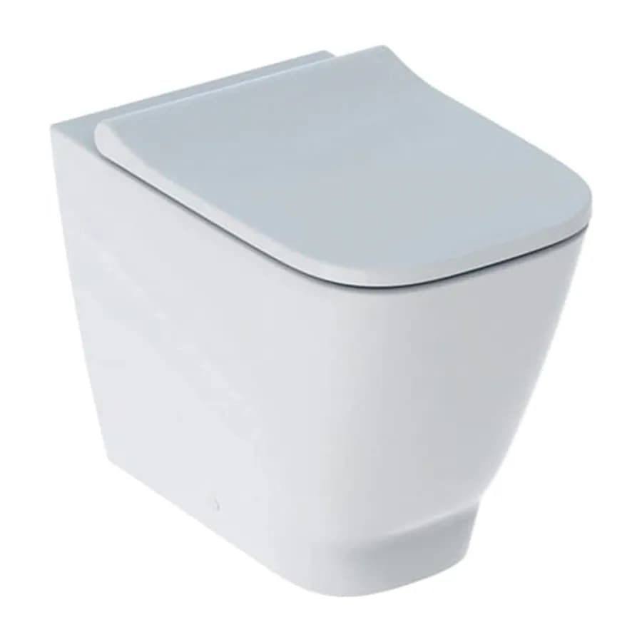 Coppia di sanitari filomuro vaso rimless e bidet bianco - Smyle square di Geberit