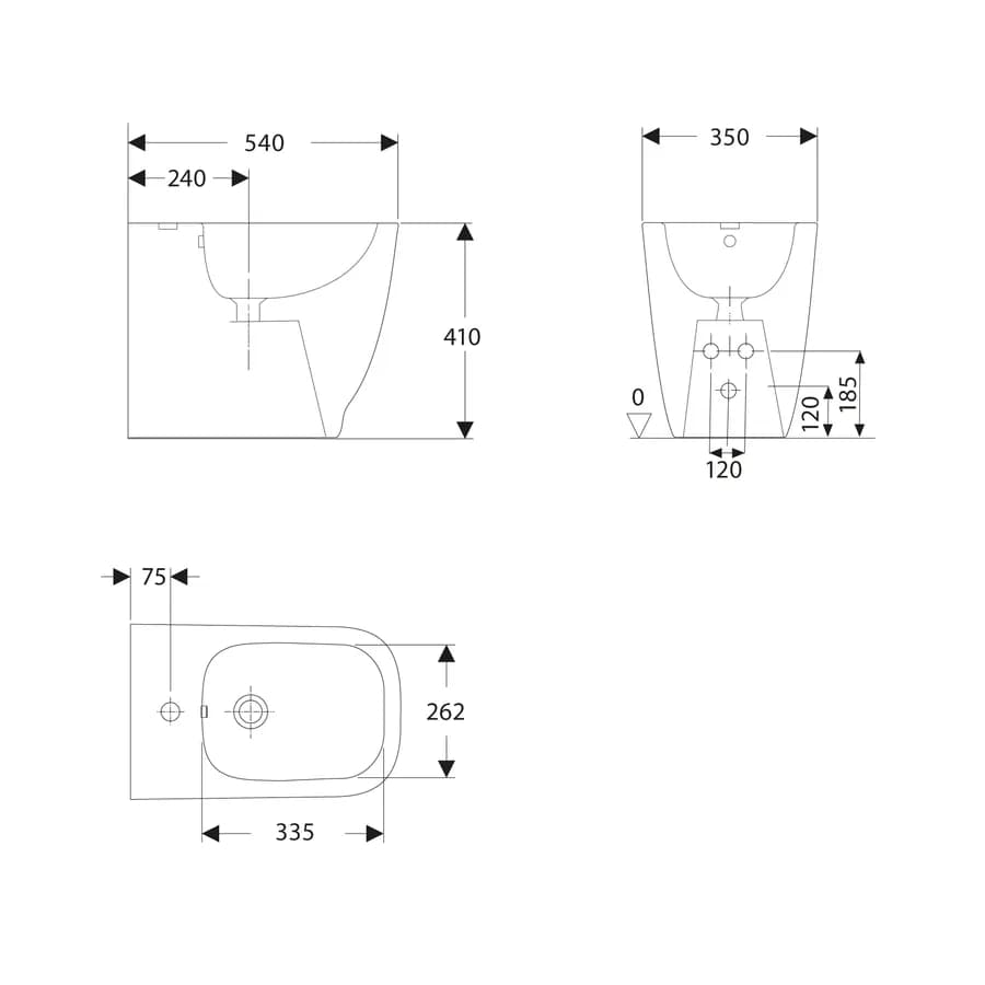 Coppia di sanitari filomuro vaso rimless e bidet bianco - Smyle square di Geberit