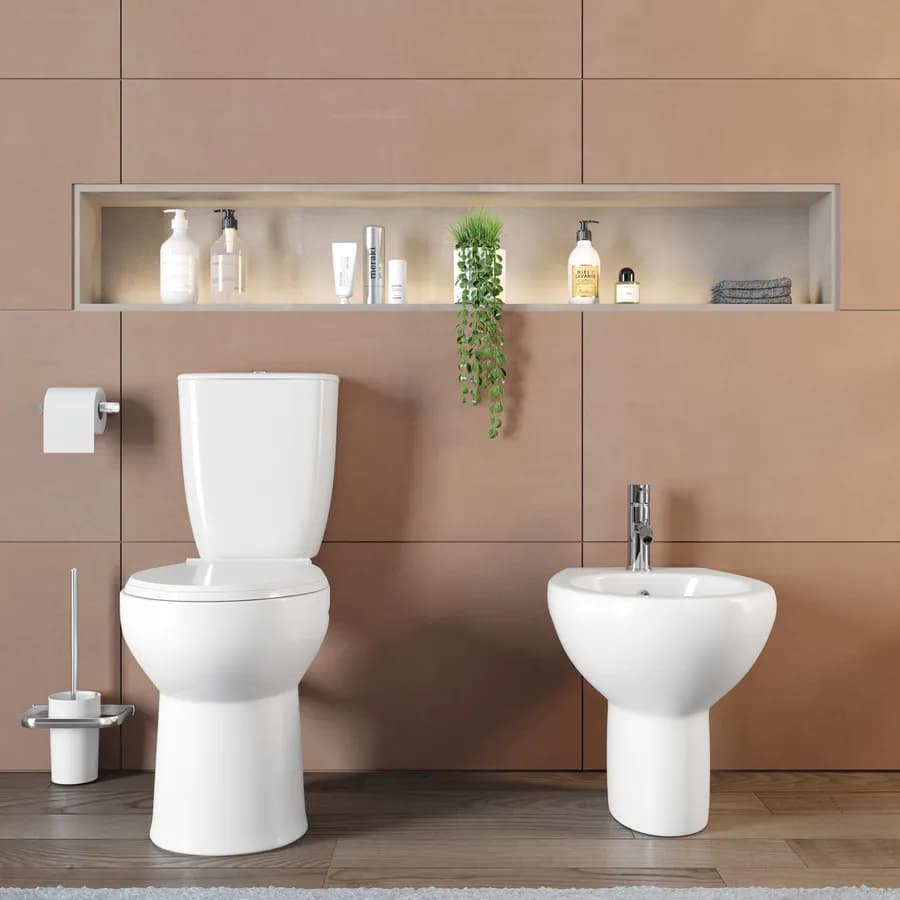 Sanitari monoblocco con scarico a parete e sedile softclose bianco - Casper