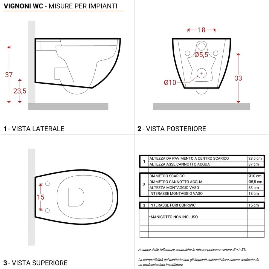 Coppia di sanitari sospesi grigio cemento opaco bidet + wc + sedile - Vignoni di Simas