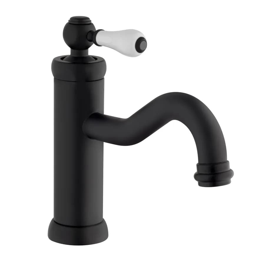 Coppia lavabo e bidet BRERA di Jacuzzi - Rubinetteria in ottone nero opaco e ceramica bianca