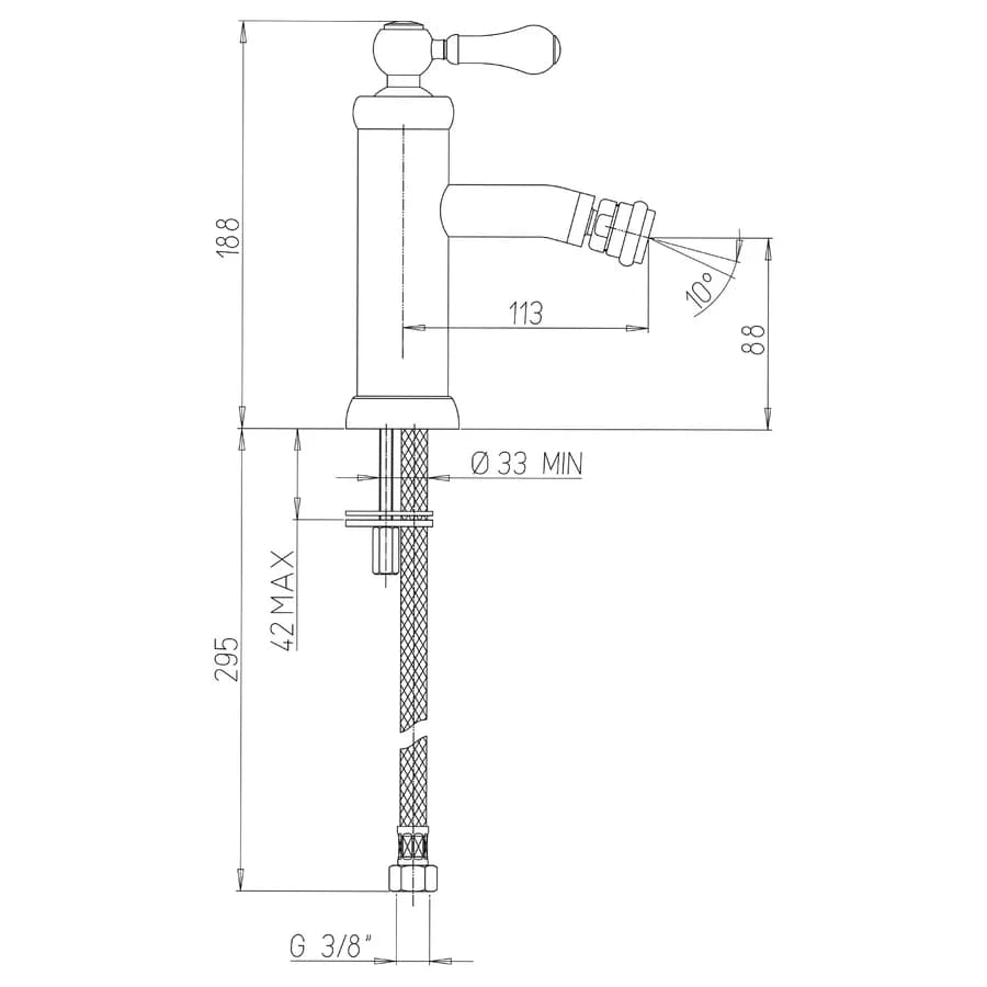 Coppia lavabo e bidet BRERA di Jacuzzi - Rubinetteria in ottone nero opaco e ceramica bianca