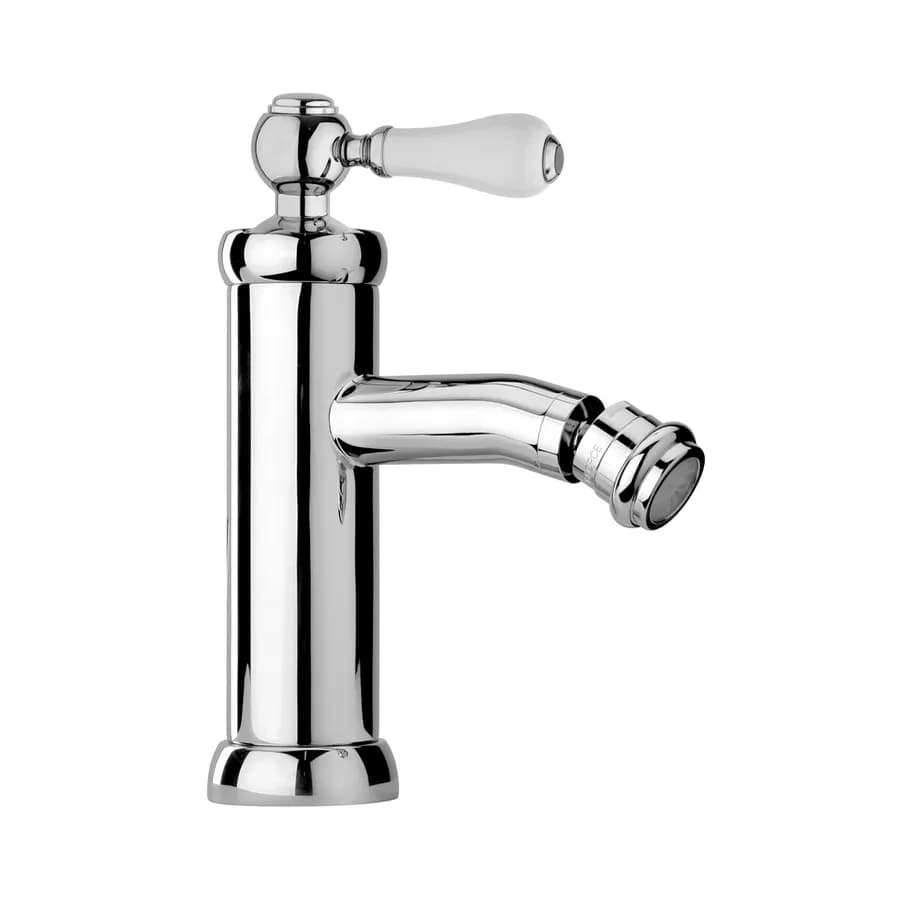 Coppia miscelatori lavabo e bidet BRERA di Jacuzzi - Rubinetteria per piletta click clack ottone cromo e ceramica bianca