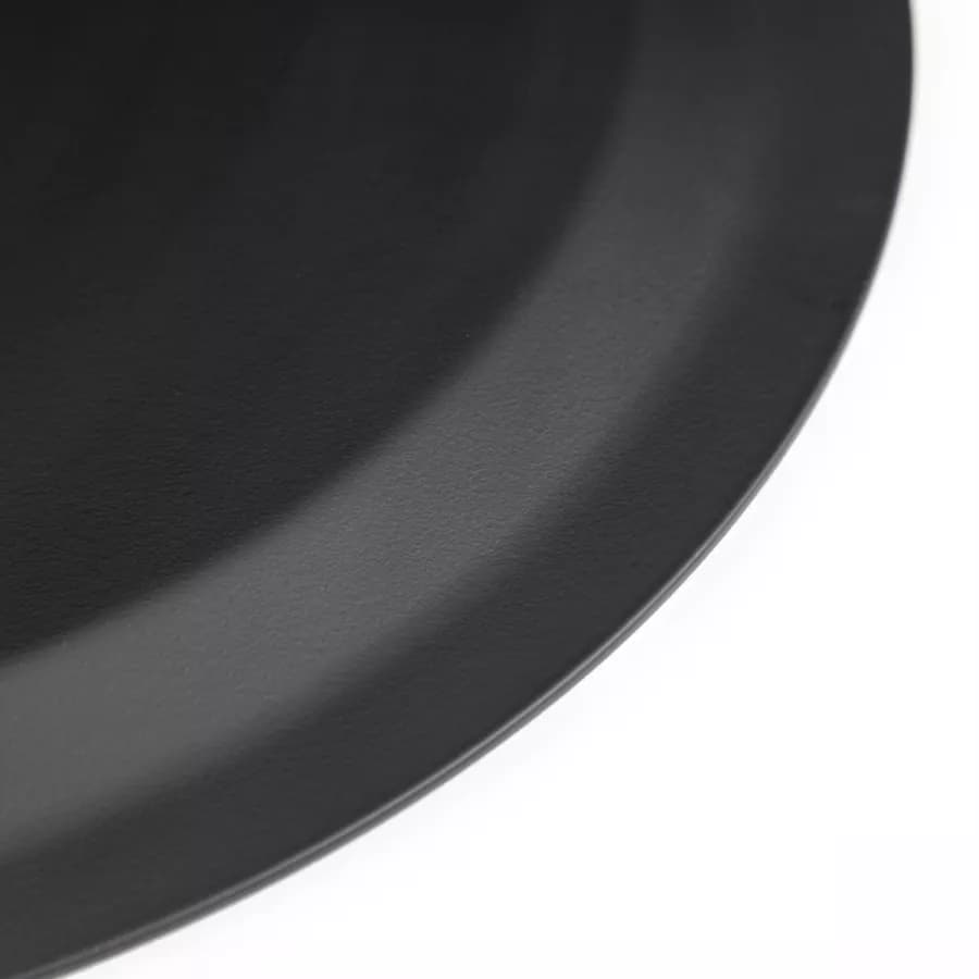 Coppia soffione e braccio doccia nero opaco design ultraslim con diametro 25 cm