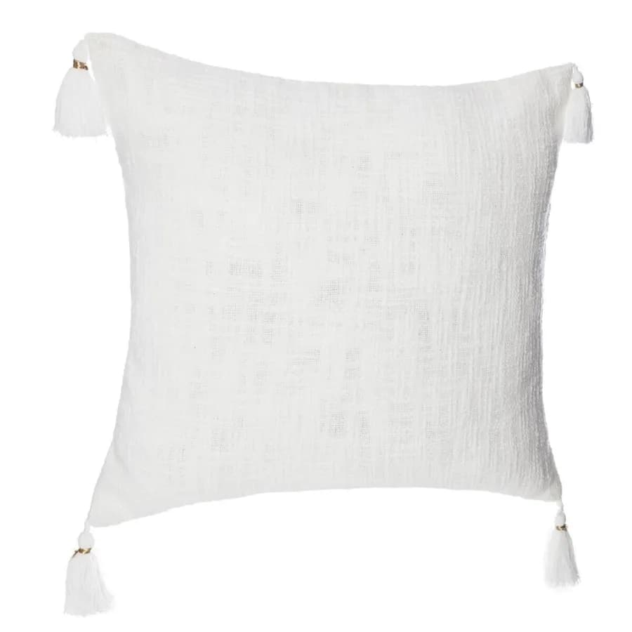 Copricuscino 40x40 cm in cotone bianco