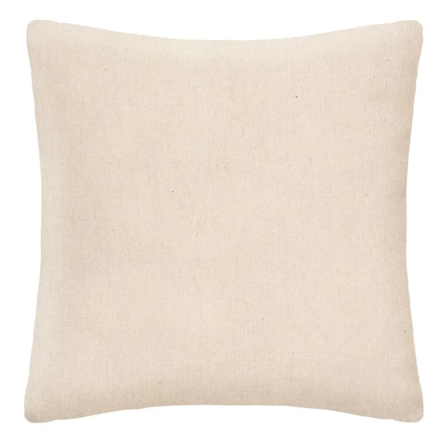Copricuscino 40x40 cm in tessuto jacquard bianco panna con palme nere