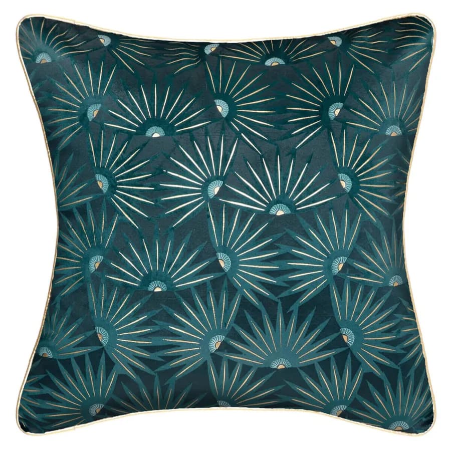 Copricuscino 40x40 cm in velluto verde con fantasia