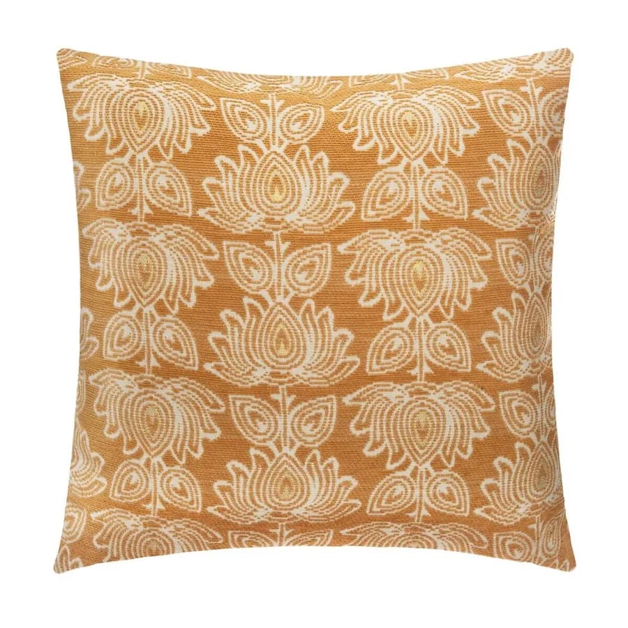 Copricuscino 40x40 cm ocra con motivo floreale