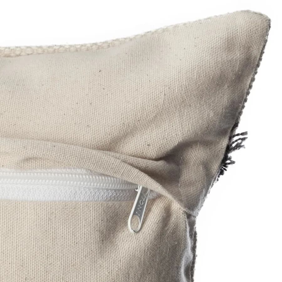 Copricuscino 40x40 cm taftato in cotone grigio e beige