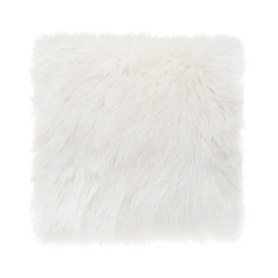 Cuscino 45x45 cm in similpelliccia bianco panna