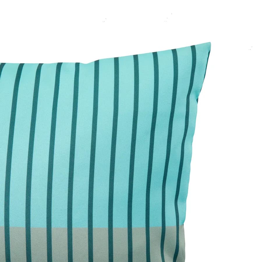 Copricuscino decorativo da esterno 50x30 cm in poliestere idrorepellente celeste a righe - Pigmentia