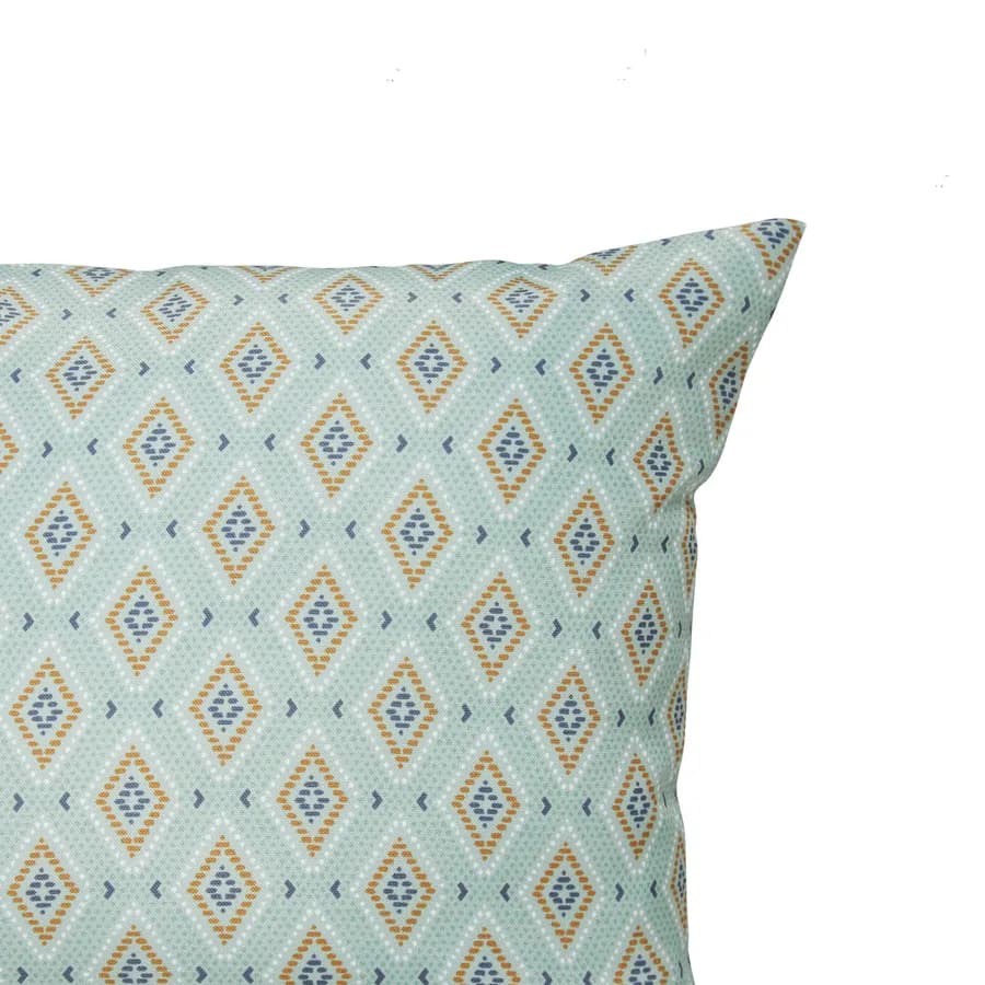 Copricuscino decorativo da esterno 50x30 cm in poliestere idrorepellente verde acqua motivo rombi - Pigmentia