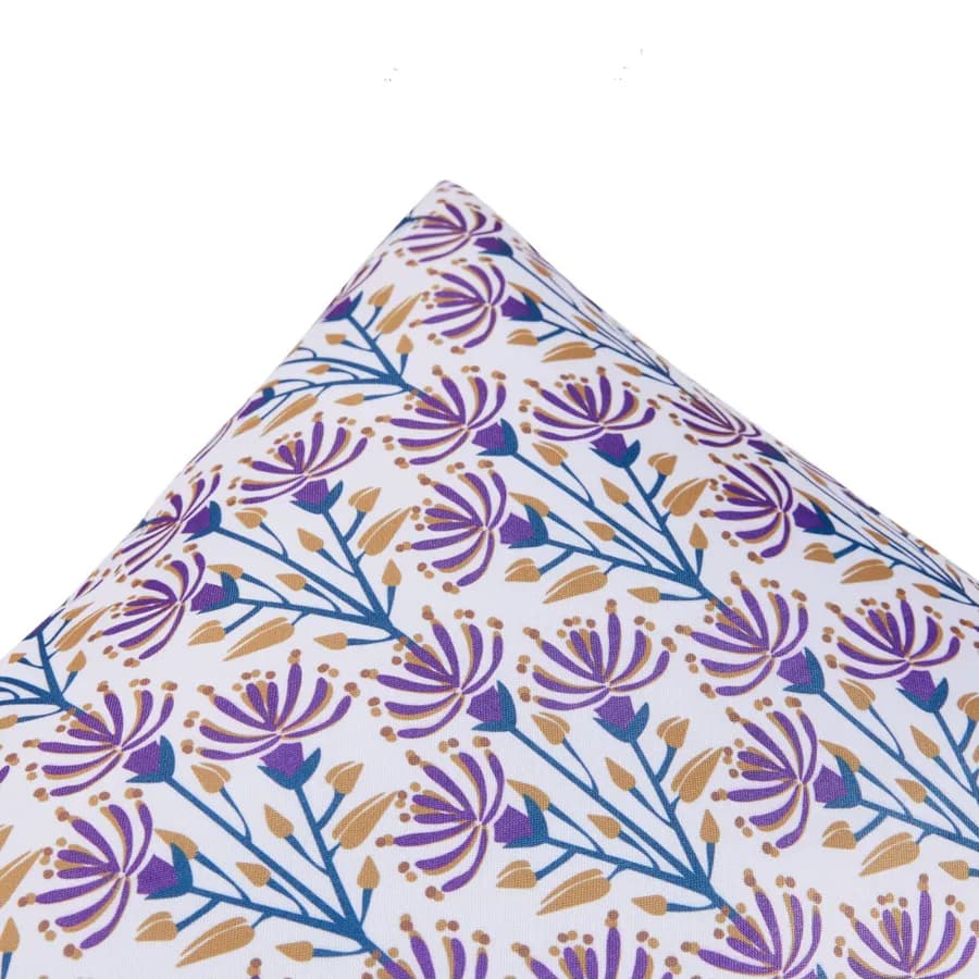 Copricuscino decorativo da esterno 50x30 cm in poliestere idrorepellente viola motivo fiori - Pigmentia
