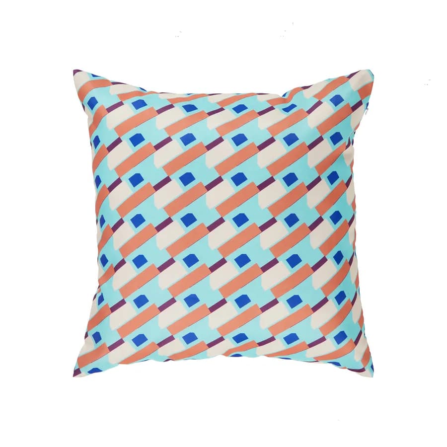 Copricuscino decorativo da esterno 40x40 cm in poliestere idrorepellente con disegno geometrico - Pigmentia