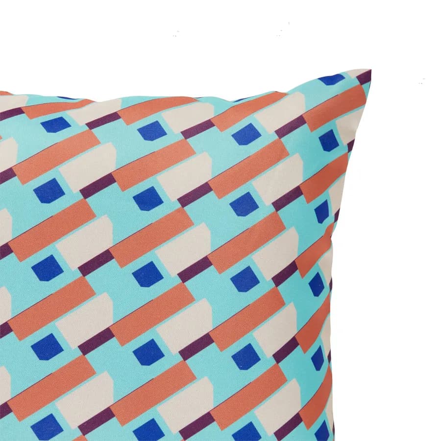 Copricuscino decorativo da esterno 40x40 cm in poliestere idrorepellente con disegno geometrico - Pigmentia