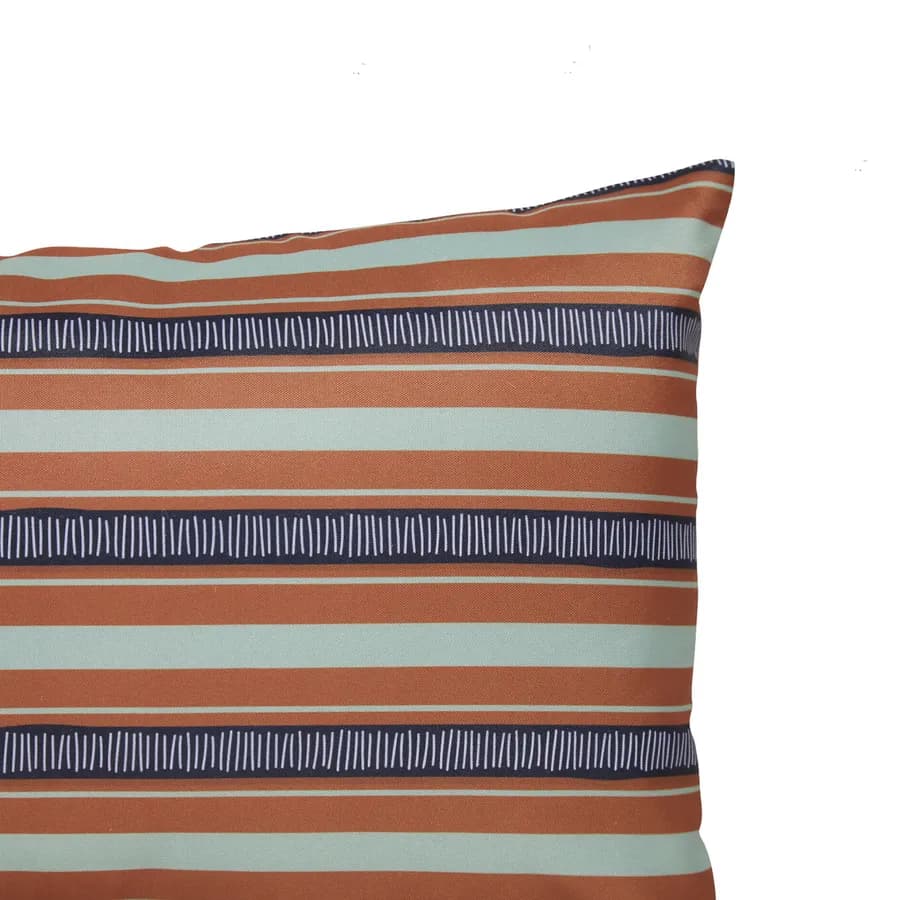 Copricuscino decorativo da esterno 50x30 cm in poliestere idrorepellente trama righe colorate - Pigmentia