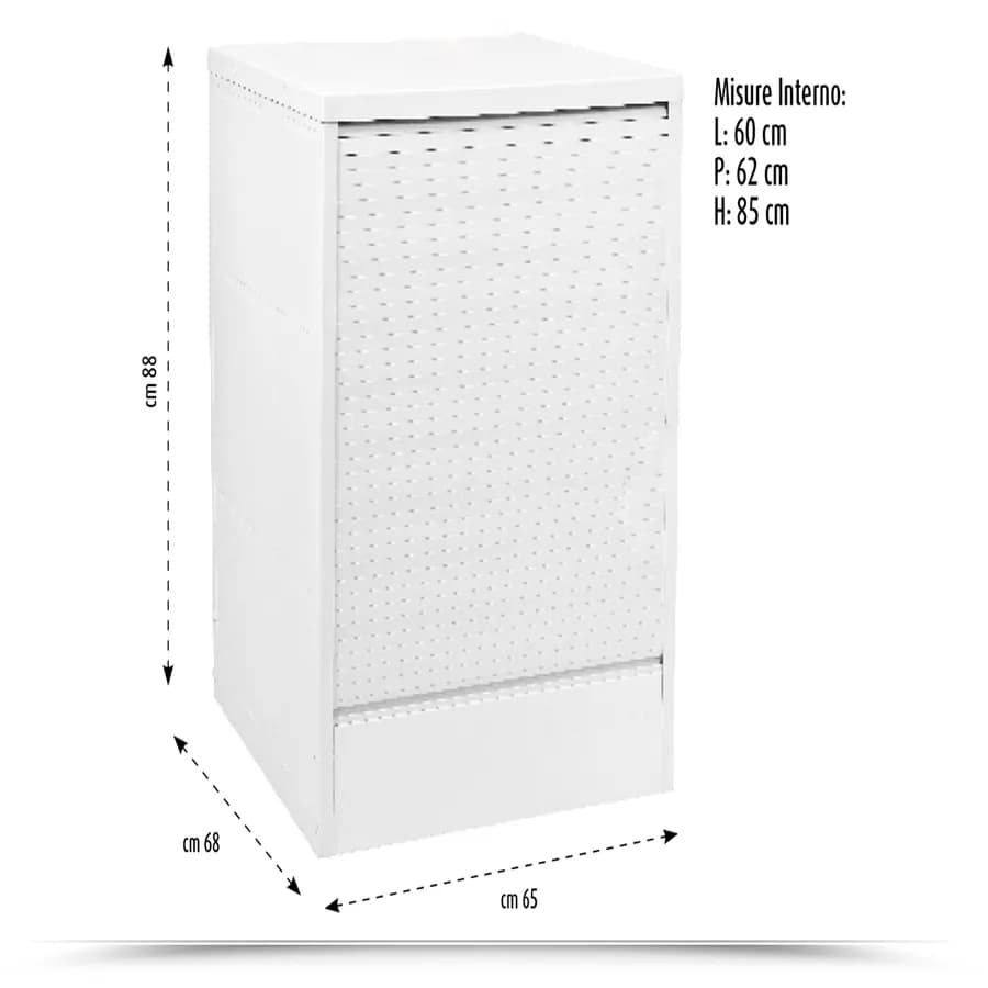 Coprilavatrice 65x70 cm serrandina verticale bianco