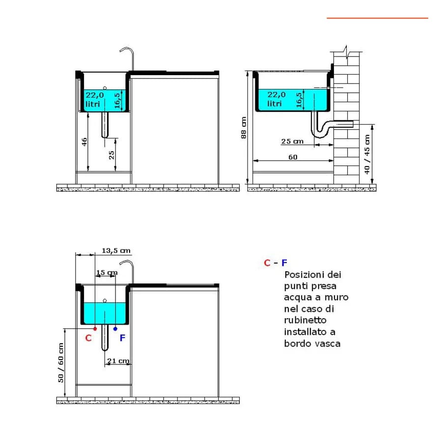 Coprilavatrice con vasca dx Colavene Lavacril 106x60x89h cm in ABS con serrandina laterale