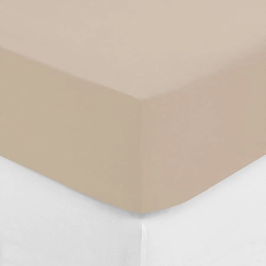 Coprimaterasso 90x190 cm in cotone beige con angoli ed elastici - Bellini
