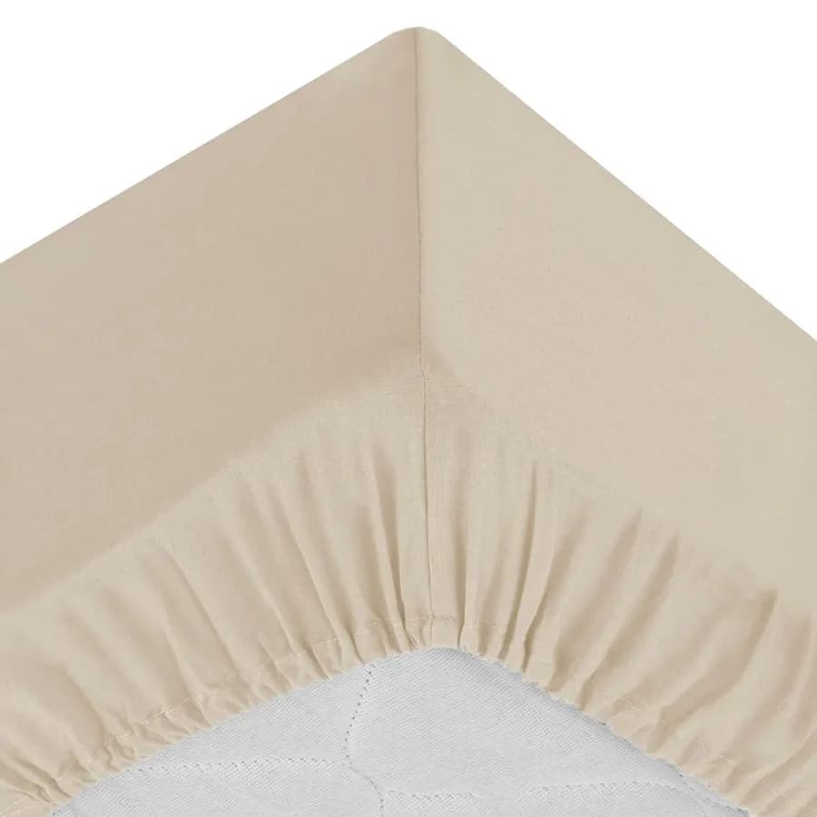 Coprimaterasso 90x190 cm in cotone beige con angoli ed elastici - Bellini