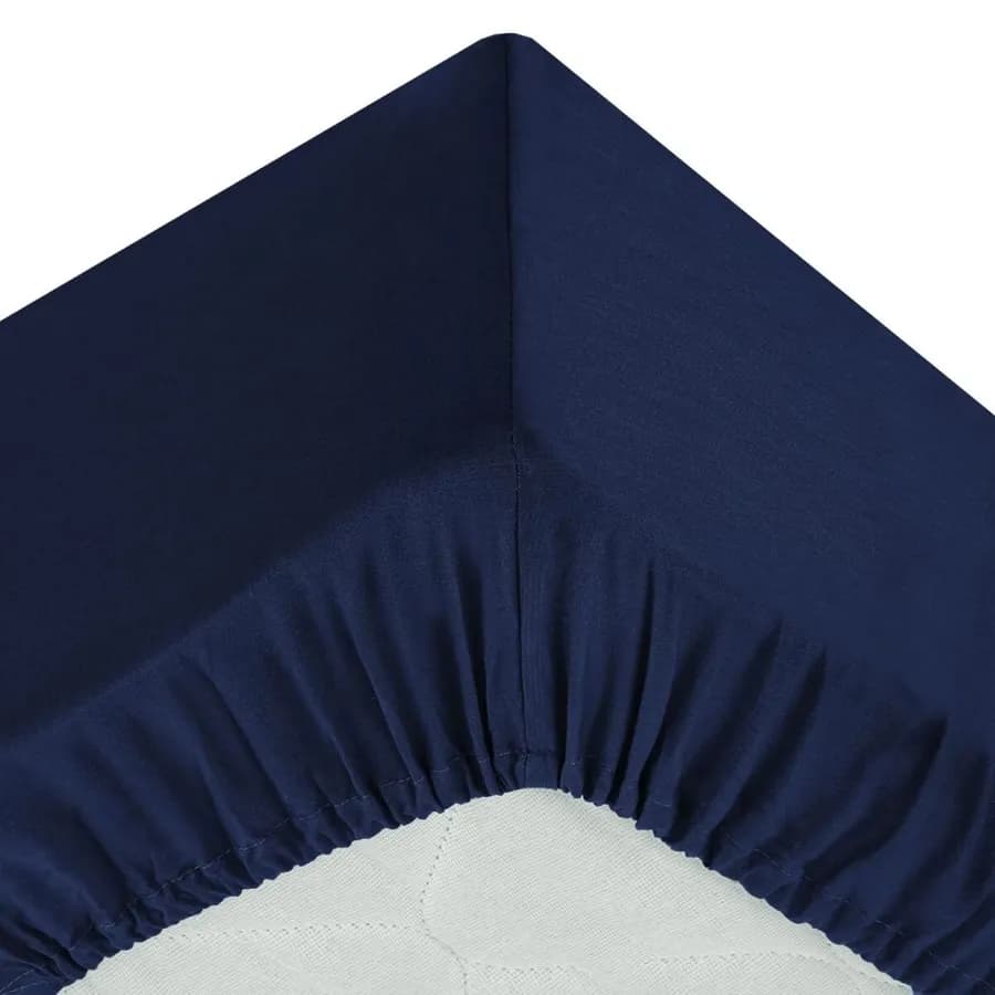 Coprimaterasso 90x190 cm in cotone blu scuro con angoli ed elastici - Bellini