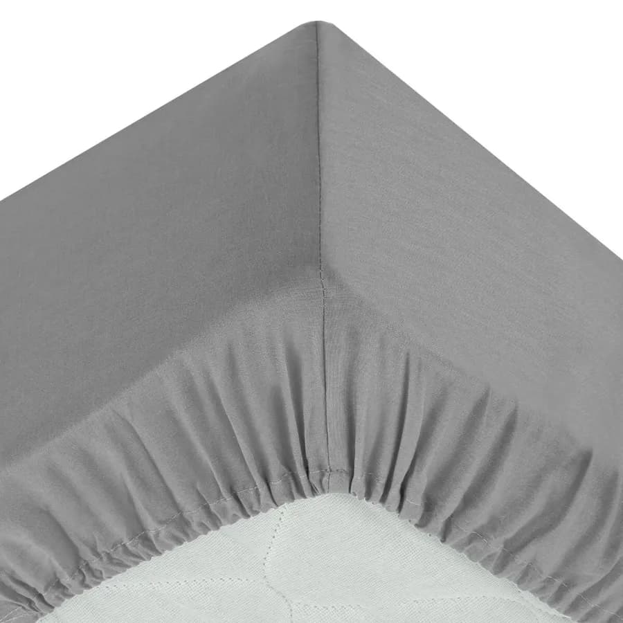 Coprimaterasso 90x190 cm in cotone grigio con angoli ed elastici - Bellini