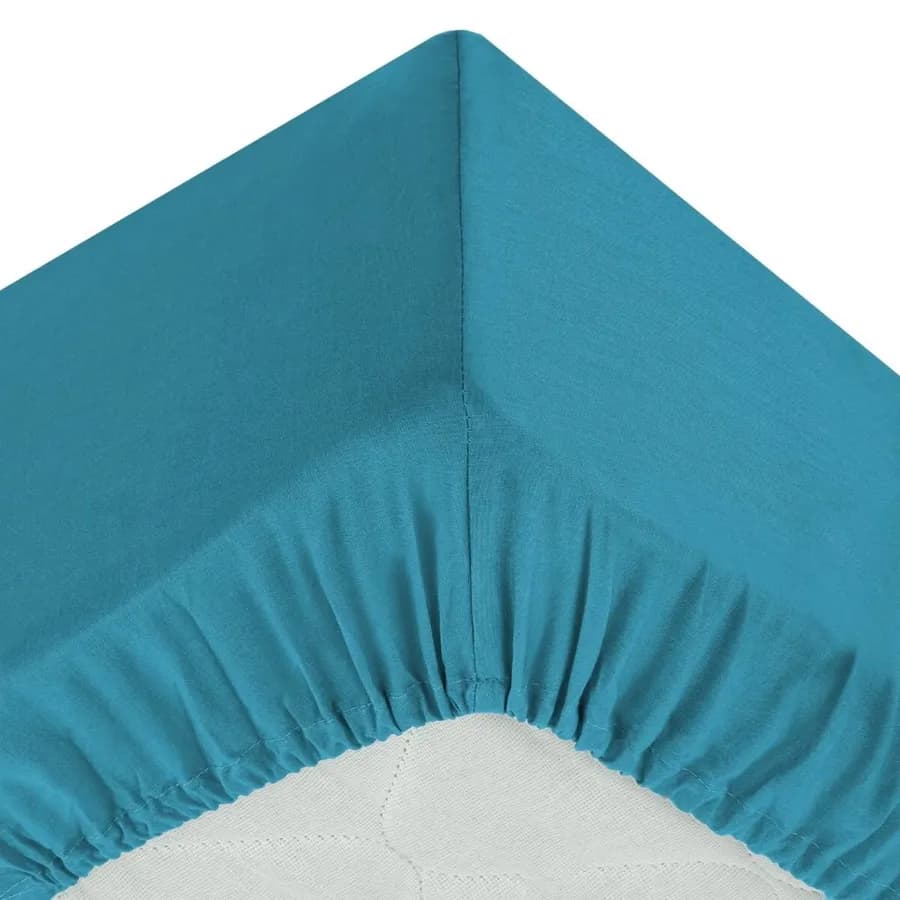 Coprimaterasso 90x190 cm in cotone petrolio con angoli ed elastici - Bellini