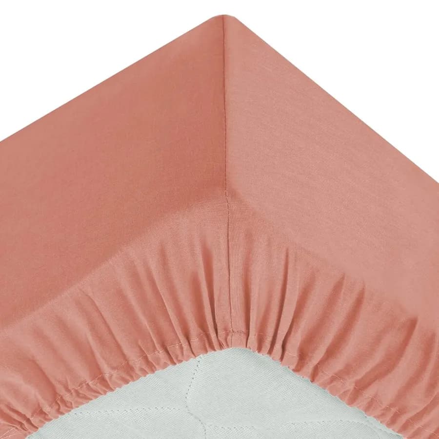 Coprimaterasso 90x190 cm in cotone rosa con angoli ed elastici - Bellini